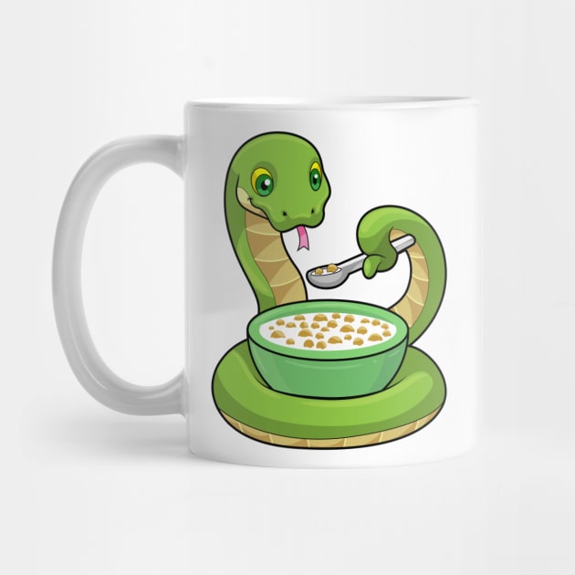 Snake at Eating with Muesli by Markus Schnabel